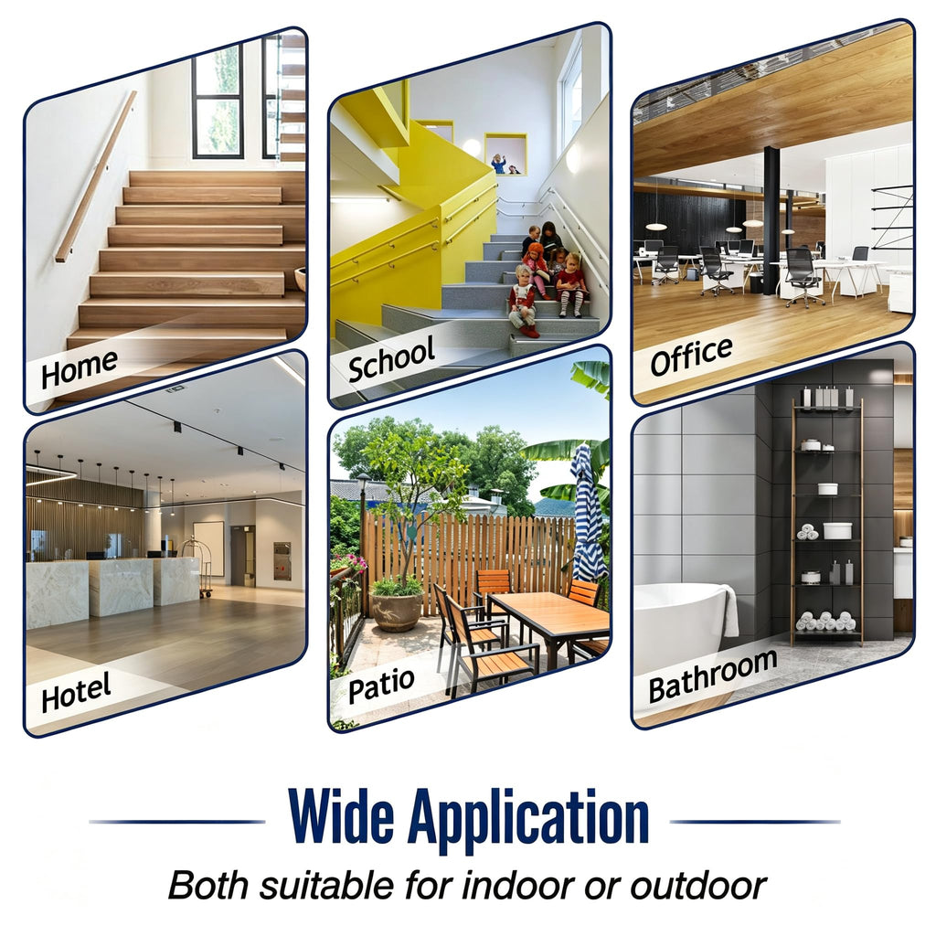 Set of 5 Adjustable Swivel Handrail Brackets, 304 Stainless Steel Stair Railing Supports, Matte Black Modern Wall