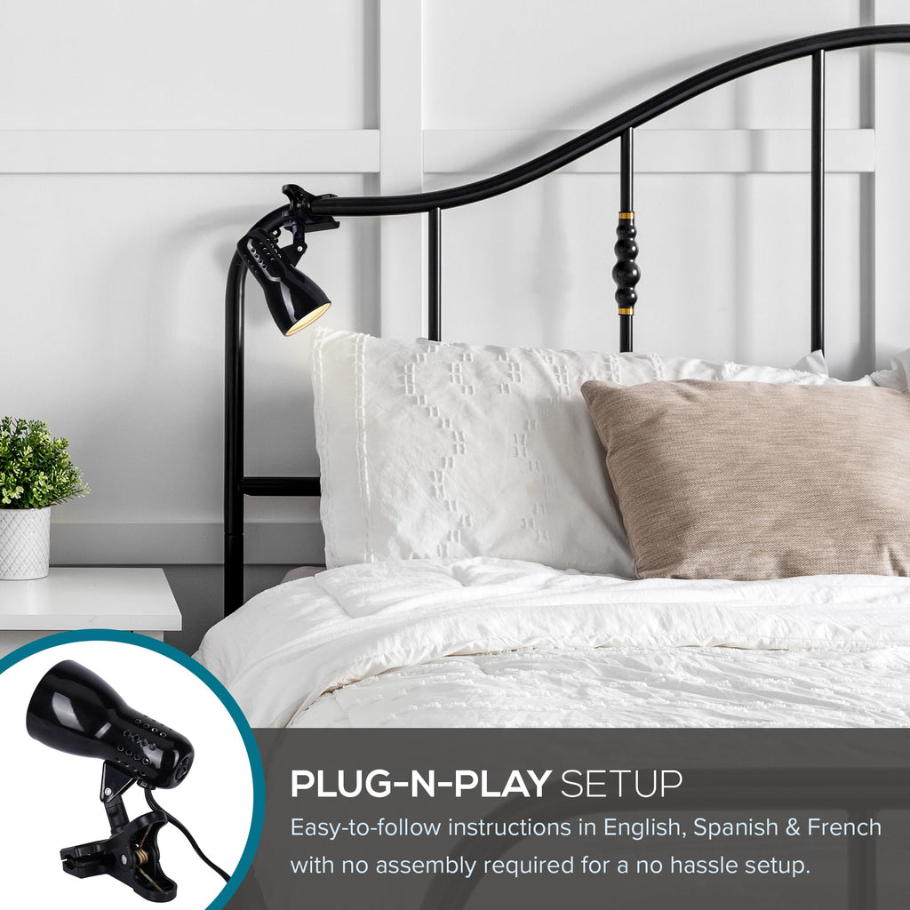 Adjustable LED Mini Clip Reading Lamp, Multipurpose Clip Lamp, or Bedroom, Smart Home Compatible, LED Bulb Included