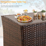 FHFO 4 Piece Outdoor Patio Furniture Sets, Patio Sectional Furniture Conversation Sofa Set