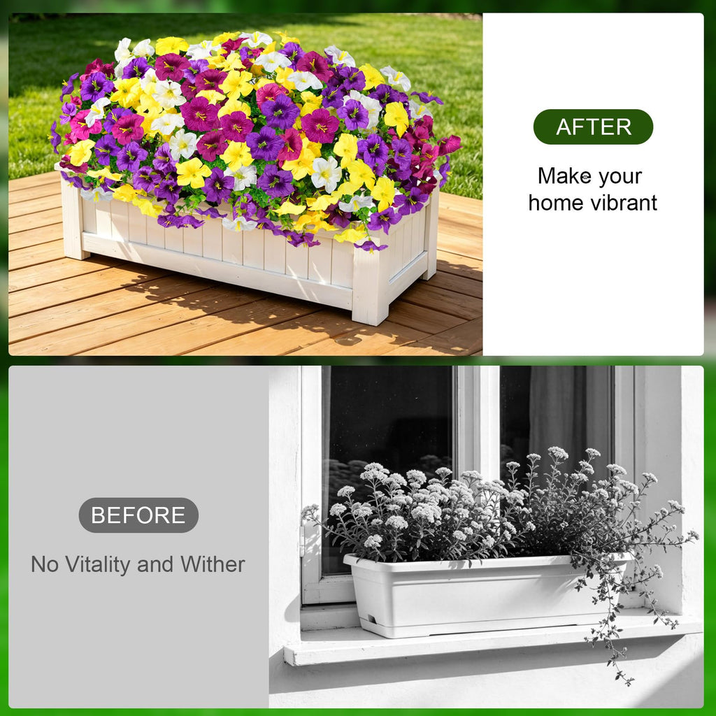 20 Bundles Artificial Fake Fall Flowers for Outdoors, UV Resistant