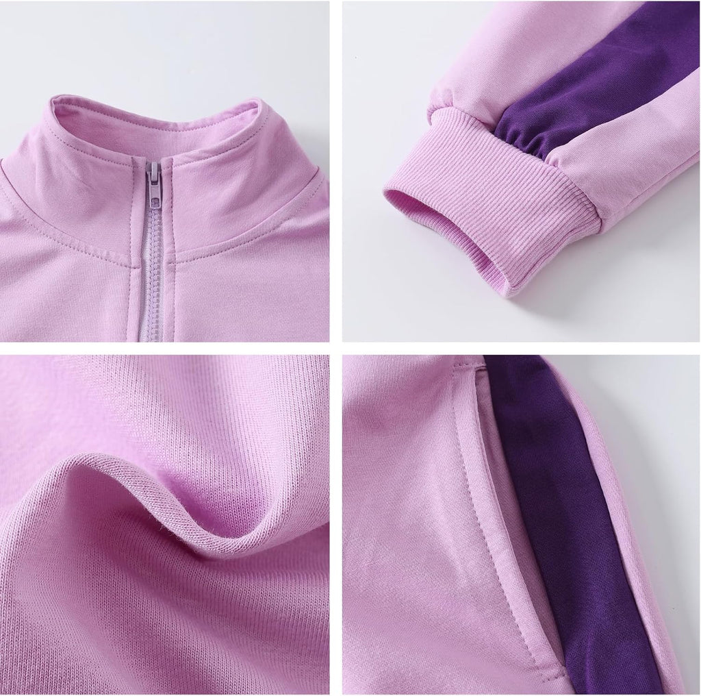 Girls Clothes 2 Piece Zip Up Sweatshirt & Pants Casual Teen Girls Fall Winter Outfit Set
