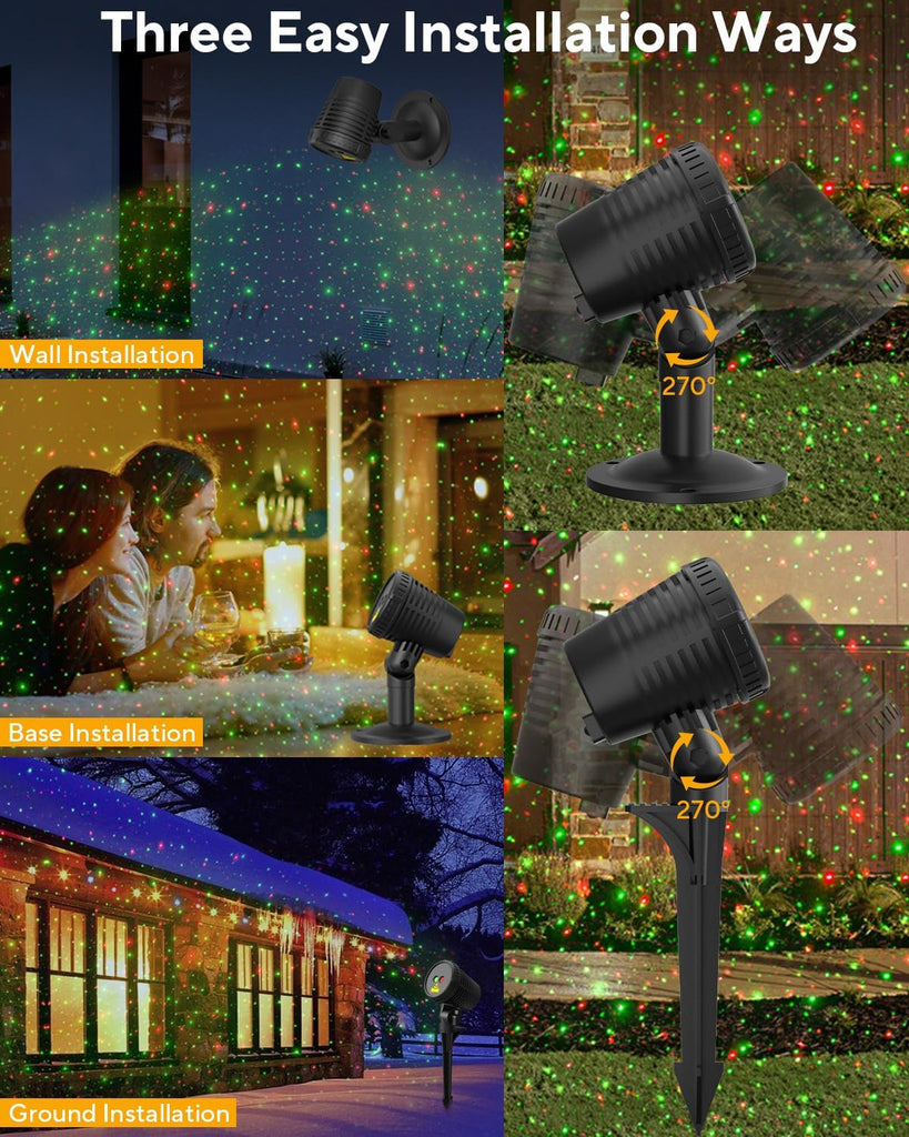 Christmas Projector Lights Outdoor Waterproof with Remote Control