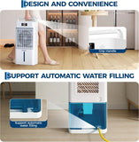 2.6 GAL Swamp Cooler with Touch & Remote Control, 3 Modes & 6 Speeds, 3-in