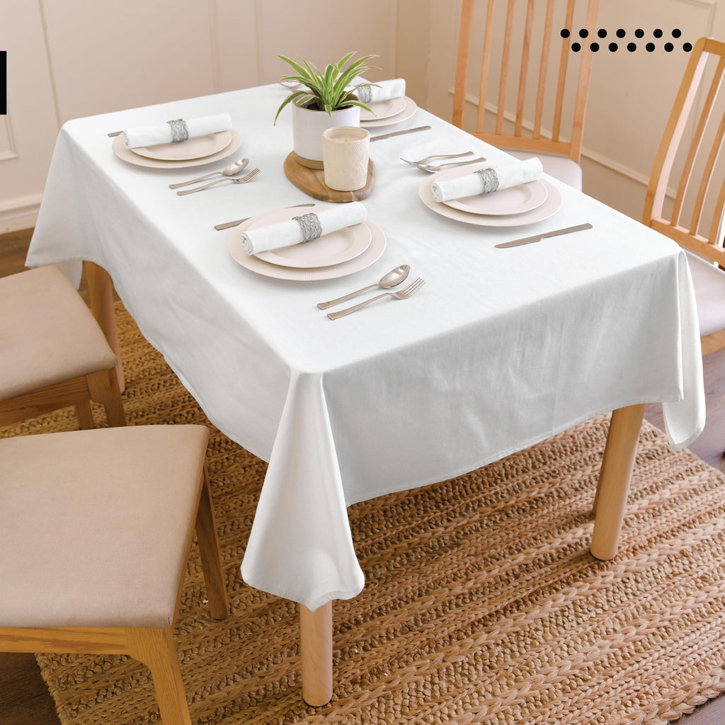 XO Cotton Tablecloth Rectangular 56"x84" White