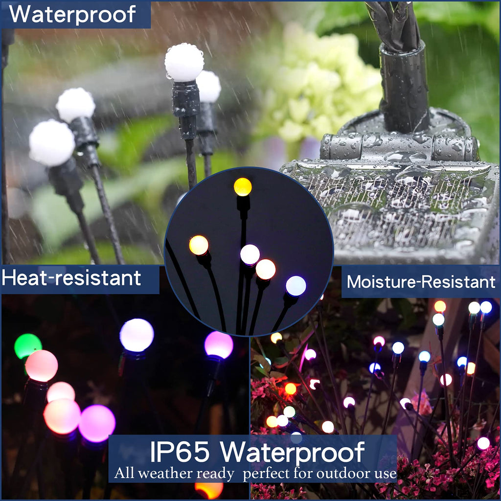 Solar Garden Lights, Starburst Swaying Light - Swaying When Wind Blows, Solar Lights Outdoor Decorative, Color