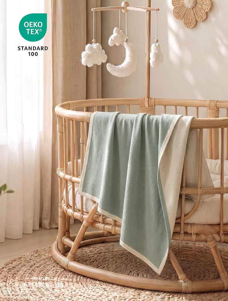Baby Blanket Cotton Knit: Stretchy for Newborn Receiving Swaddle