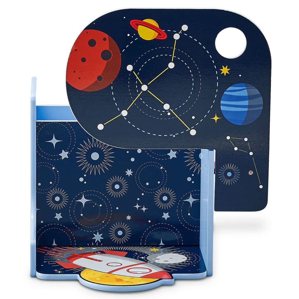 Children Space Adventures Chair Desk with Storage Bin - Ideal for Arts & Crafts, Snack Time, Homeschooling, Homework