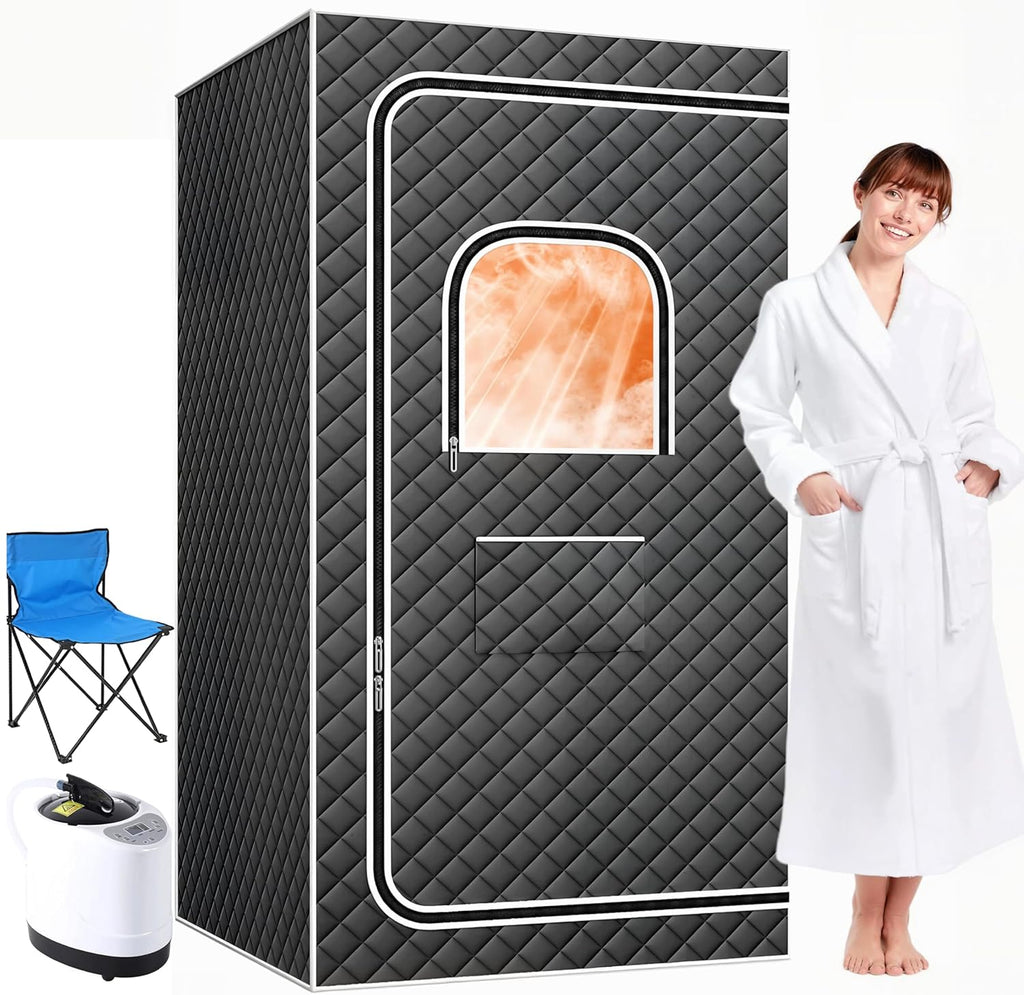 Portable Sauna Box for Home, Personal Sauna Tent for Relaxation, Indoor Steam Sauna Room with 3L/1200W Steamer