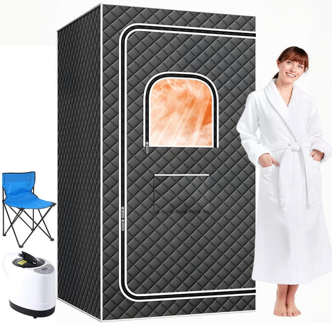 Portable Sauna Box for Home, Personal Sauna Tent for Relaxation, Indoor Steam Sauna Room with 3L/1200W Steamer