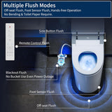 Smart One-Piece Toilet with Built-In Bidet, Dual Auto Flush, Heated Seat, Warm Water, Deodorizer, Foot Sensor, Foam System, Night Light
