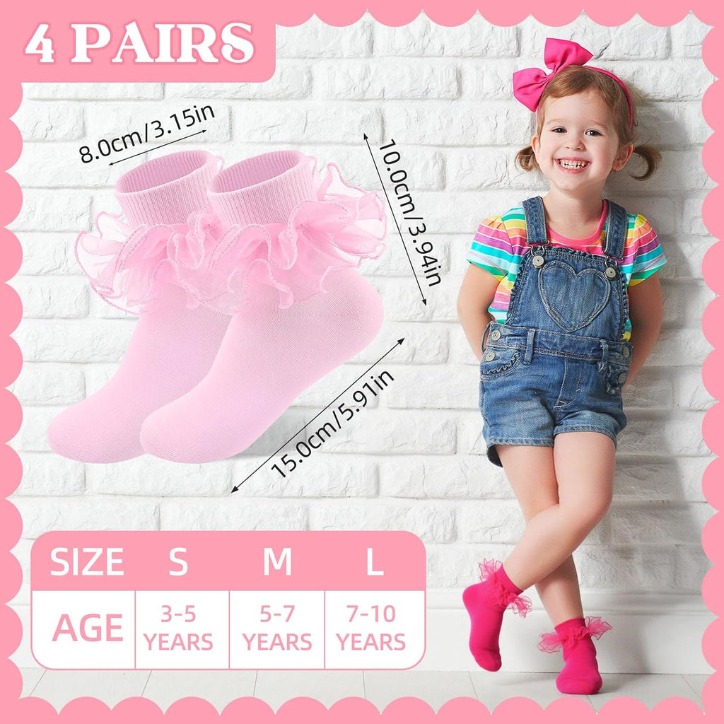 Girls Big Ruffle Socks Soft Cute Classic Toddler