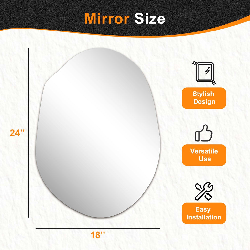 Irregular Wall Mirror, 24"x18"