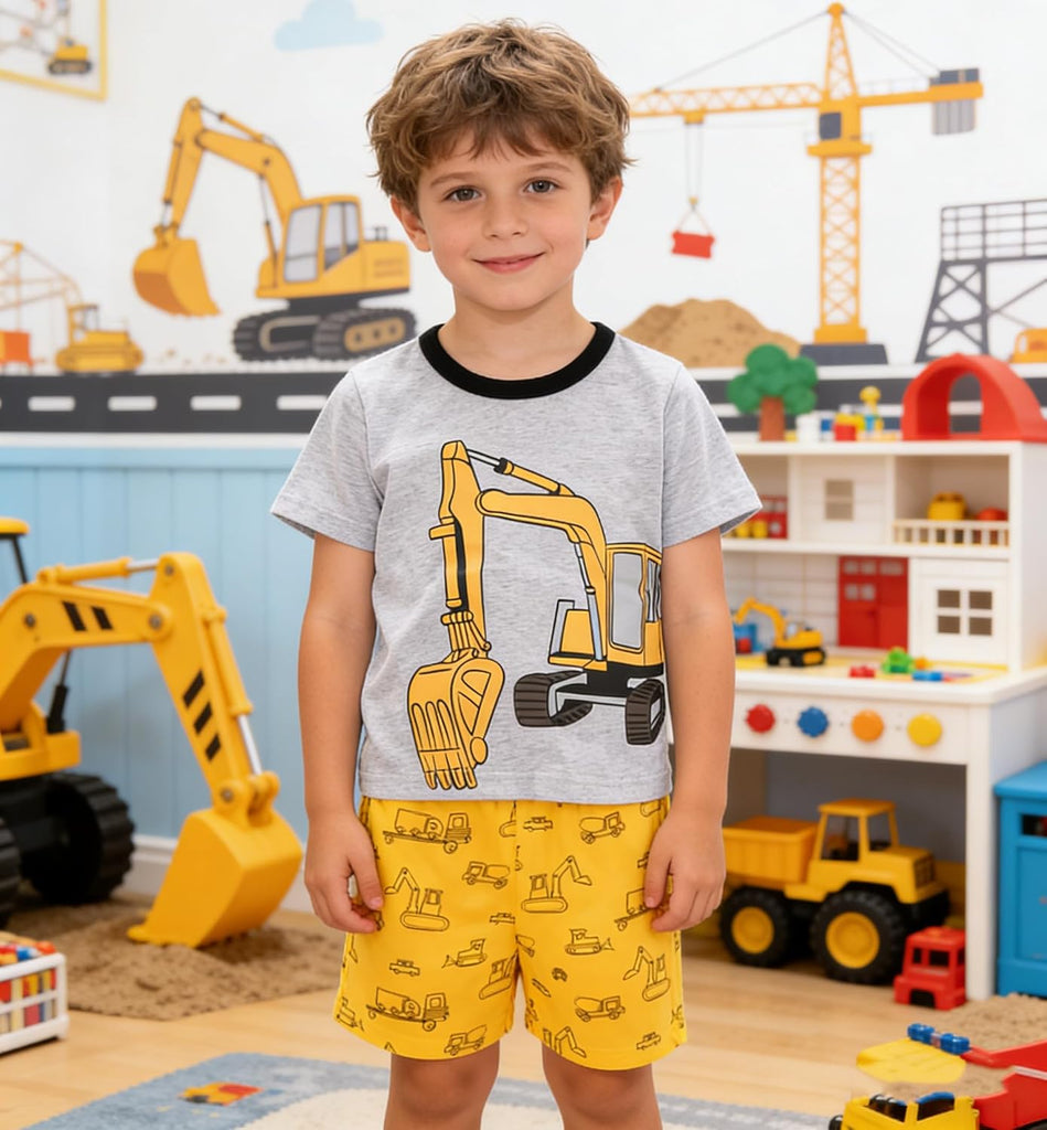 Boys Pajamas 100% Cotton Toddler 2 Piece Short Sleeve Pjs Kids Summer Sleepwear Clothes Set