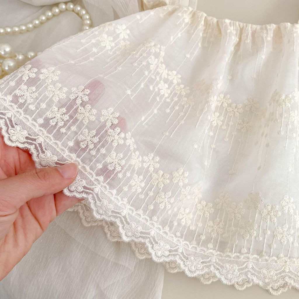 Toddler Baby Girl 2Pcs Lace Summer Outfit Sleeveless Ruffle Tops and Bloomer Shorts Set