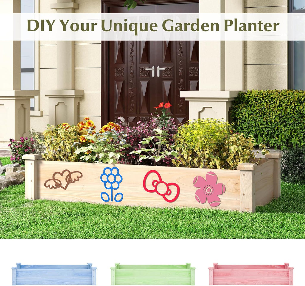 Wooden Raised Garden Bed, Rectangular Planter Box for Vegetables, Fruits, Flowers, Herbs, 48" Lx24 Wx10 H Outdoor