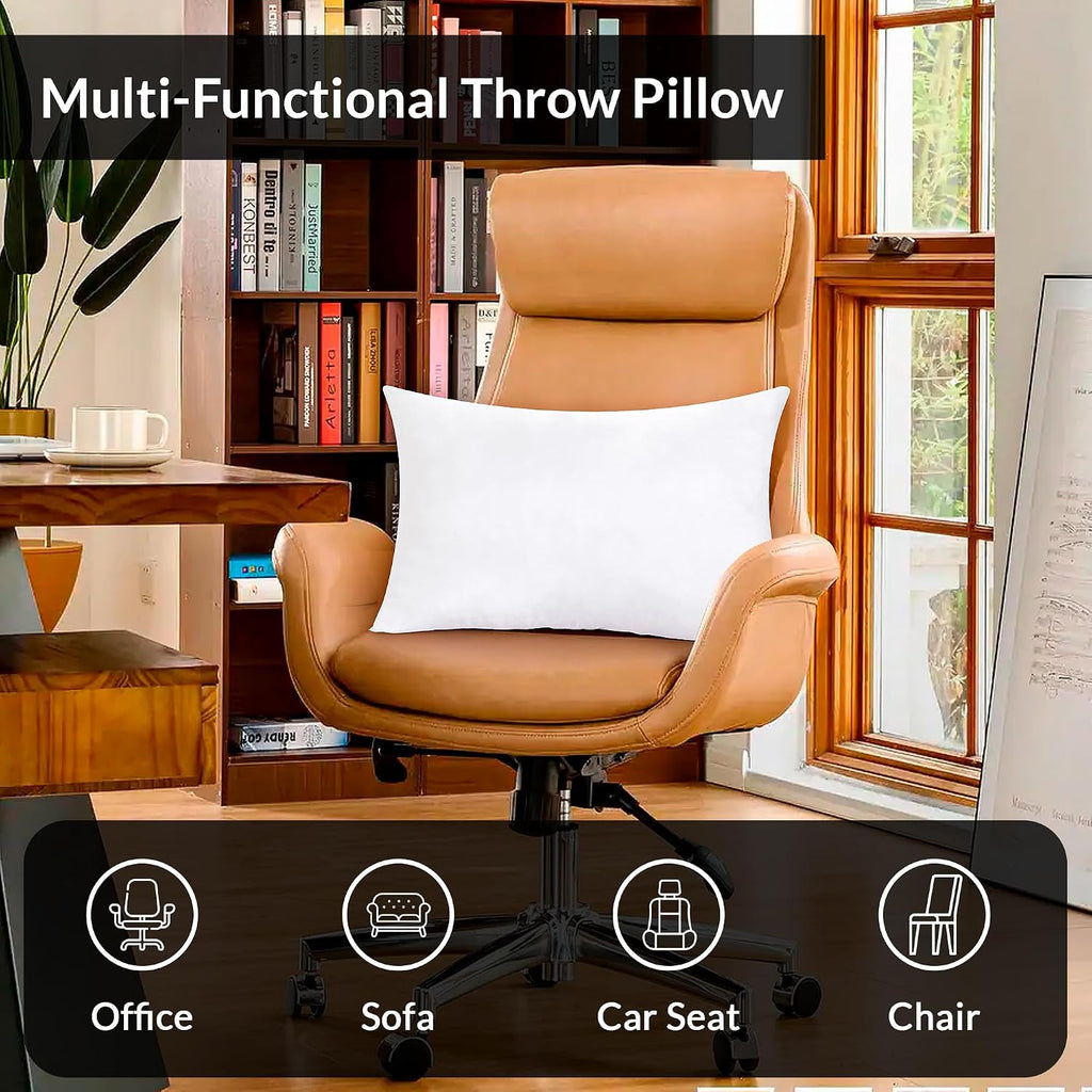 12 x 20 Pillow Insert - Down Alternative Throw Pillows Insert - Rectangle Pillow Pack of 1 White - Bed & Couch