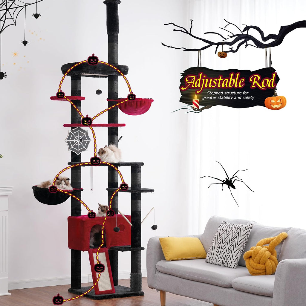 Cat Tree Tower, Adjustable Height, Floor to Ceiling