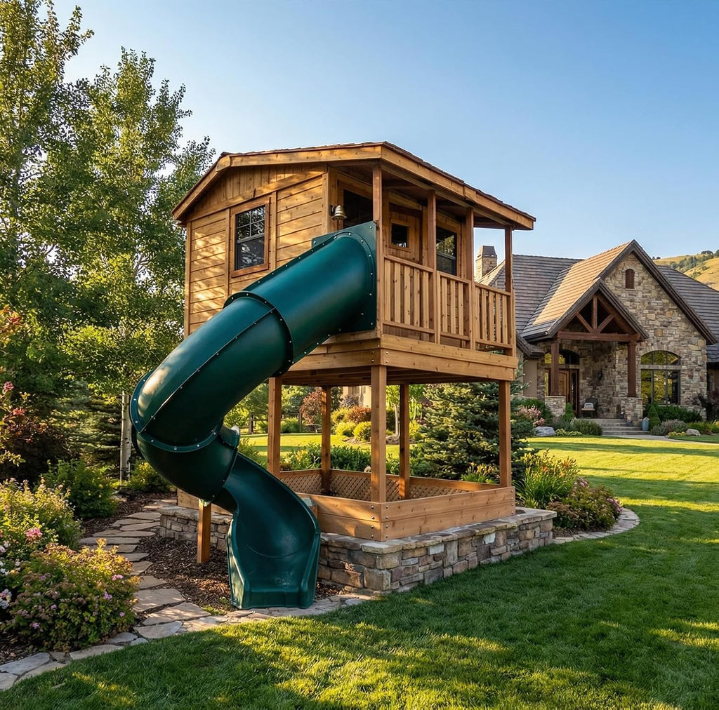 Living Today 9ft.x7ft. Cozy Cabin Playhouse with Sandbox | Western Red Cedar