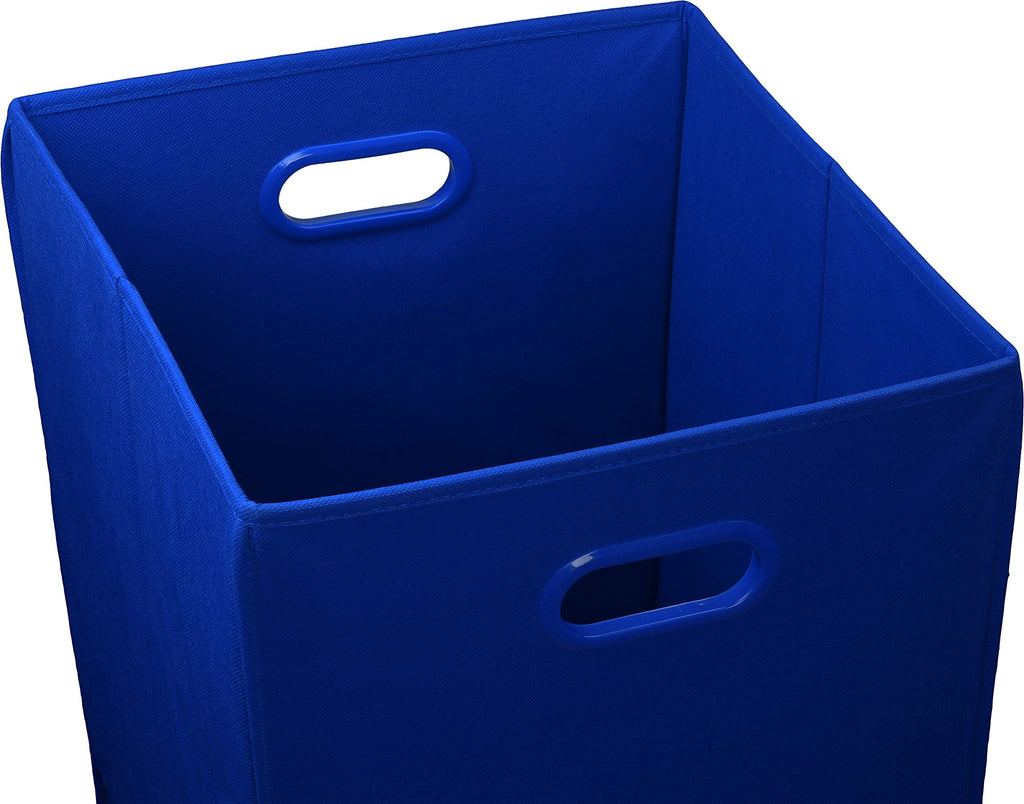 Foldable Closet Laundry Hamper Basket, Dark Blue