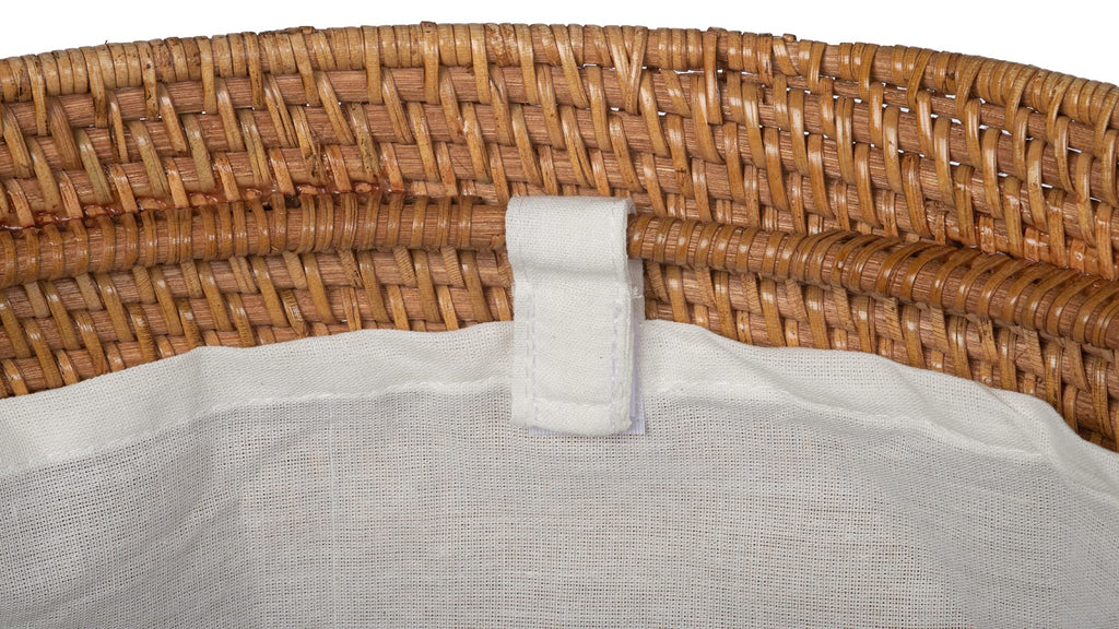 Rattan Laundry Hamper with Lid and Removable Liner Honey Brown
