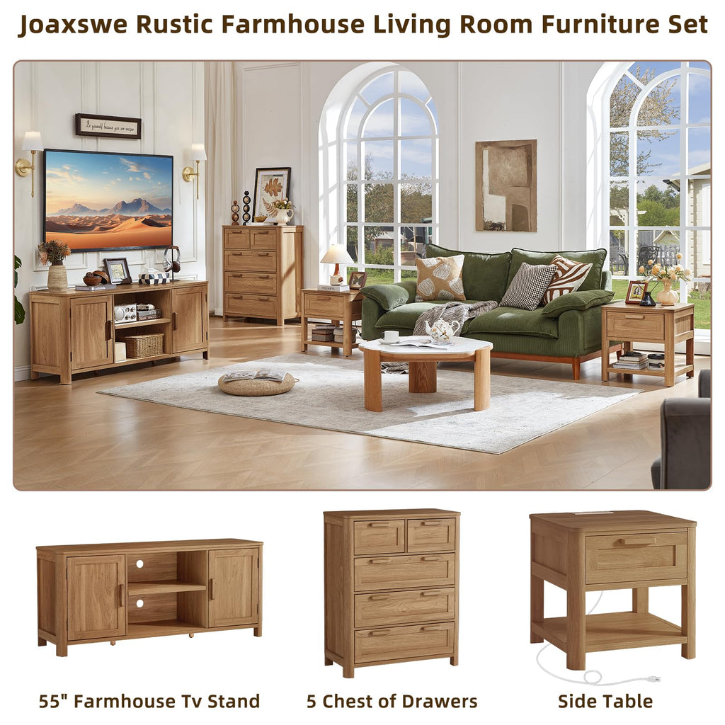 Farmhouse 55" Tv Stand Up for 65 in TV, Tv Consoles