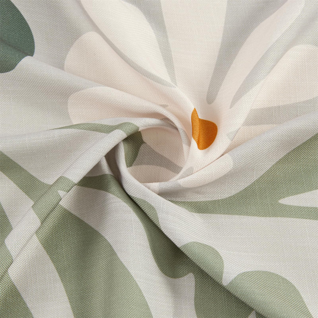 Cute Green Faux Linen for Aesthetic Bathroom Decor - Heavy Duty Modern Floral Matisse Spring Summer Flowers