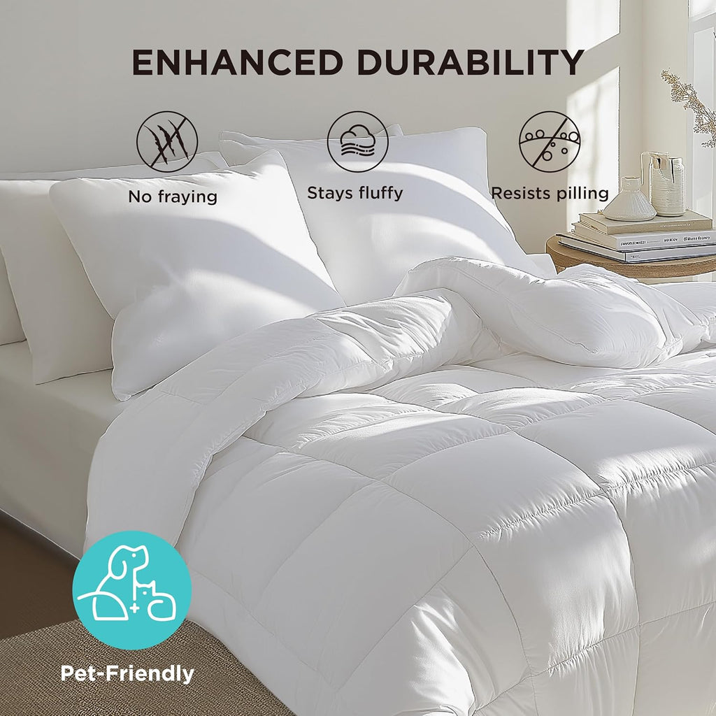 Comforter Duvet Insert - Quilted Comforters King, All Season Duvet, GentleSoft Down Alternative Bedding Blanket