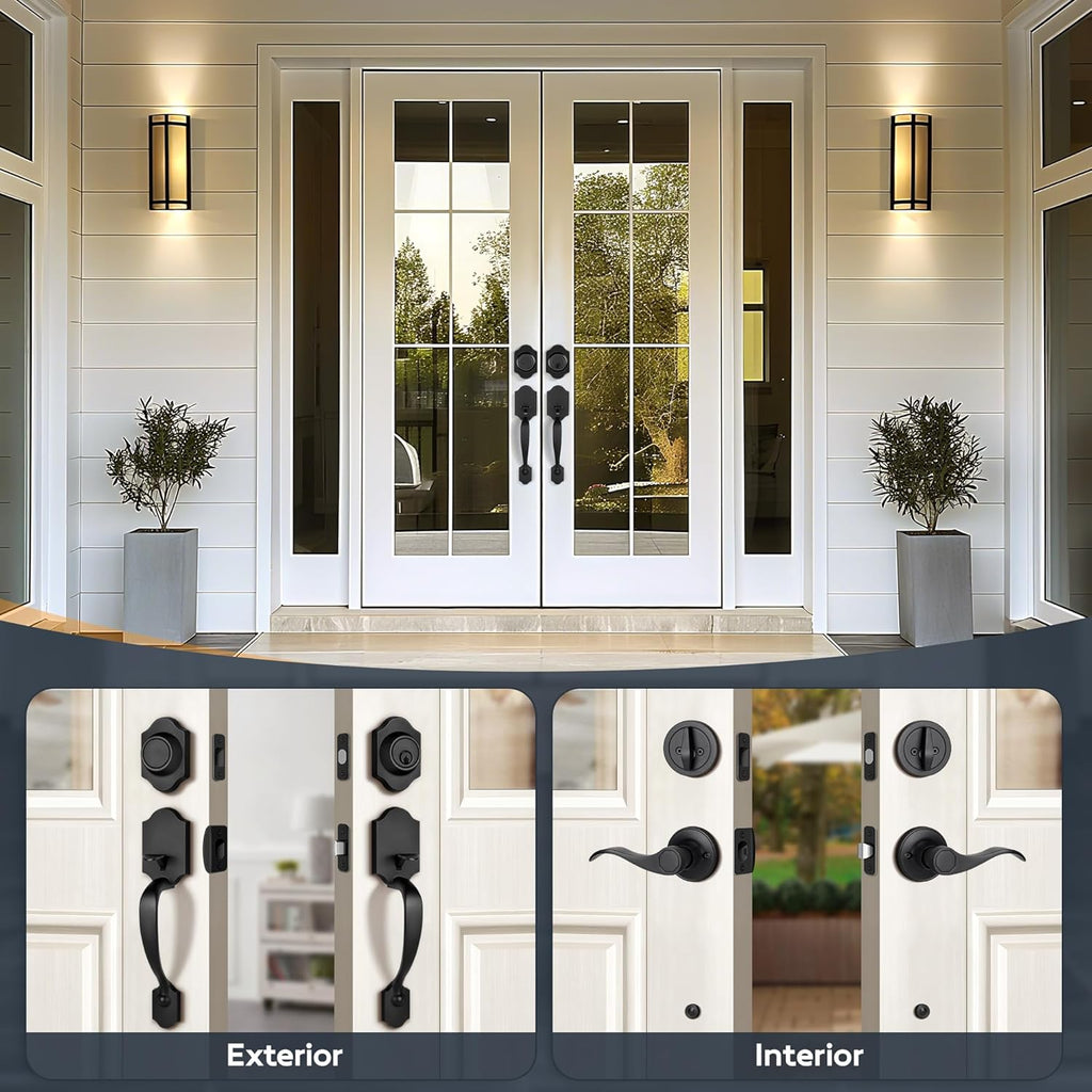 Double Front Door Handleset with Deadbolt