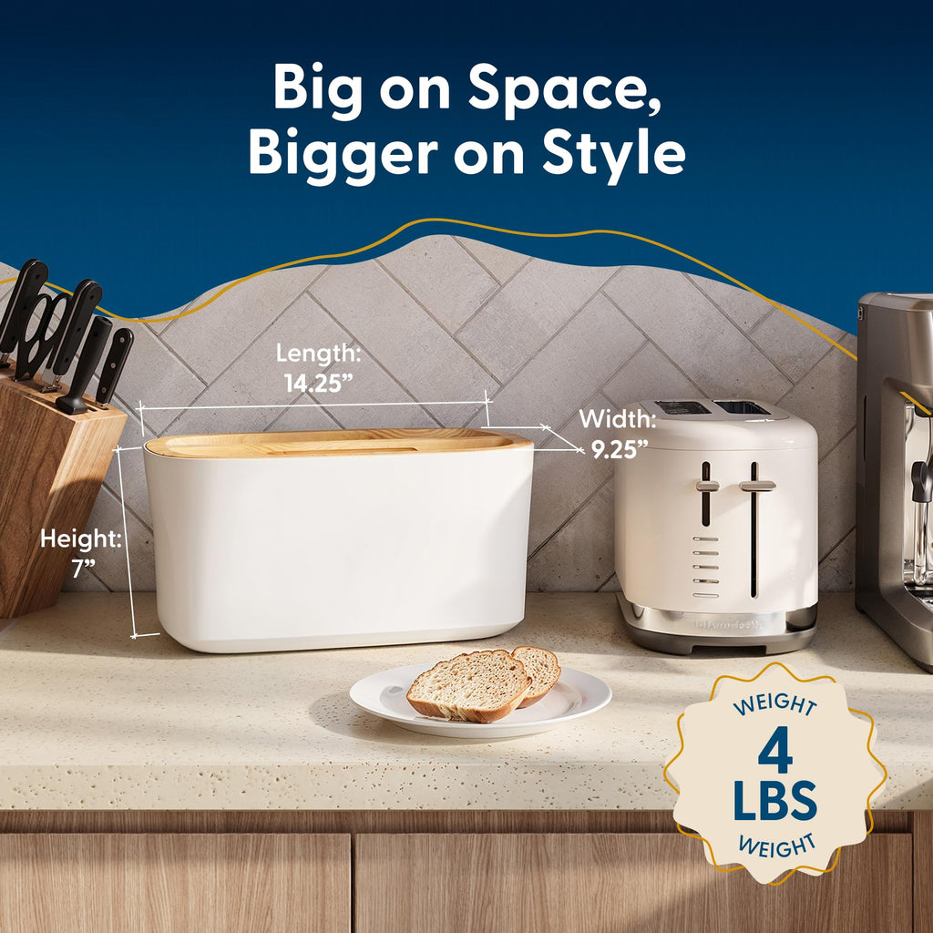 Union Large | Fits Full Sourdough Loaves and More | Breadbox with Cutting Board | Homemade Bread Bin Storage