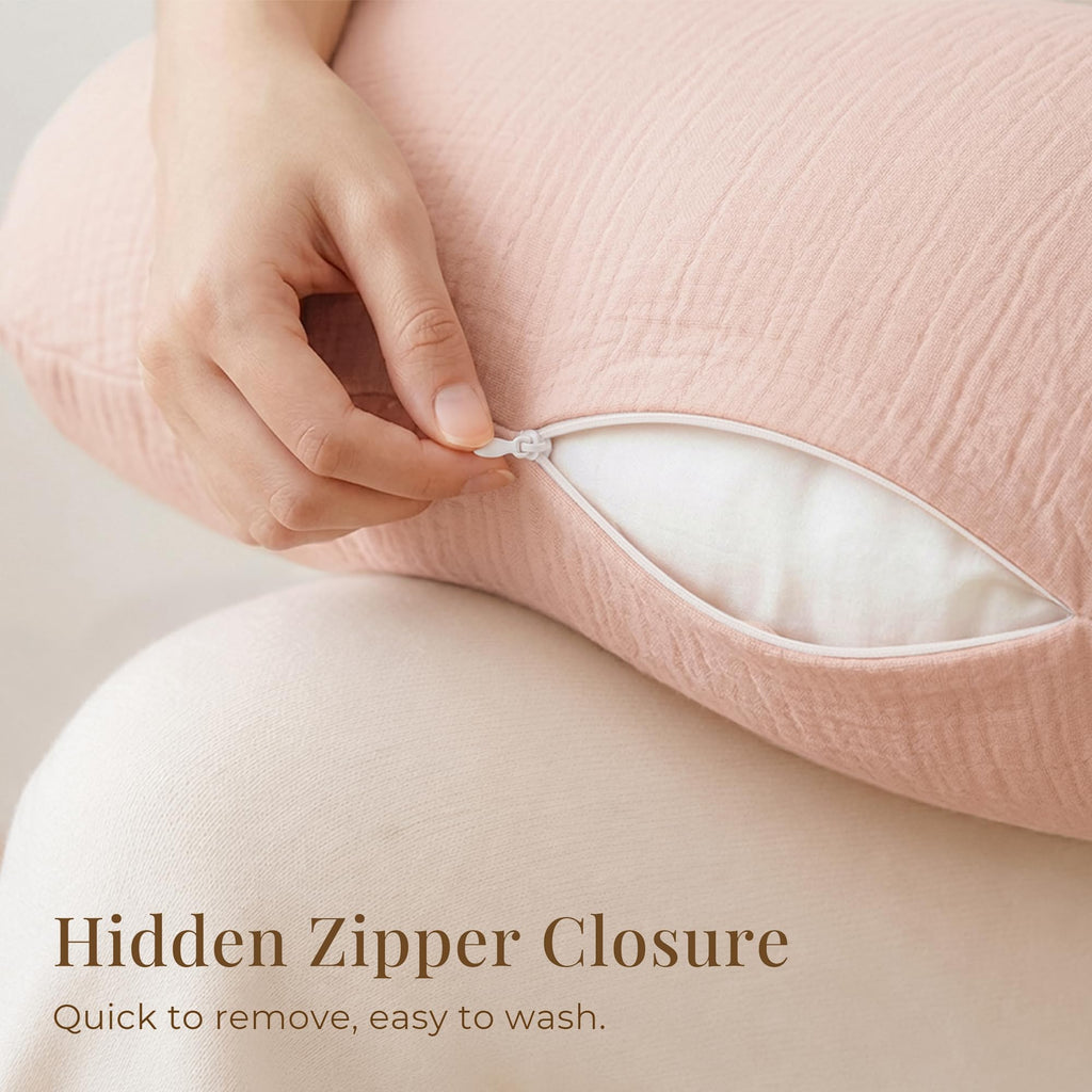 2-Pack Muslin Nursing Pillow Covers, Floral Soft Slipcover for Baby