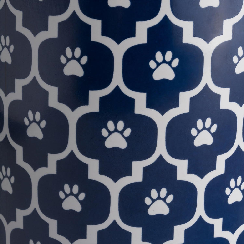 Lattice Collection Pet Bowl & Canister, Treat Canister, 4x6.5", Nautical Blue