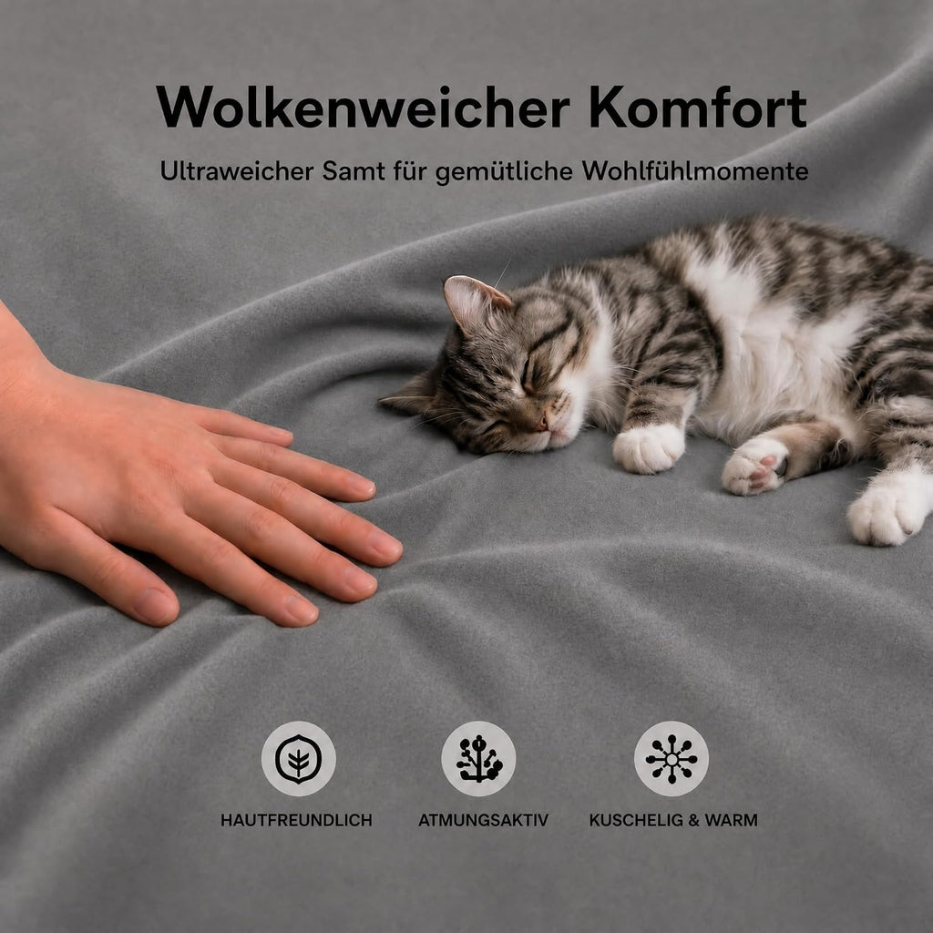 Cat Scratch Couch Cover Waterproof Sofa Cover 118"x71" Gray