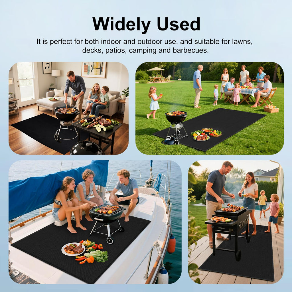 70×48×0.02in Large Under Grill Mat, Double-Sided Fireproof BBQ Grill Mat, Waterproof Oilproof Deck Protector for