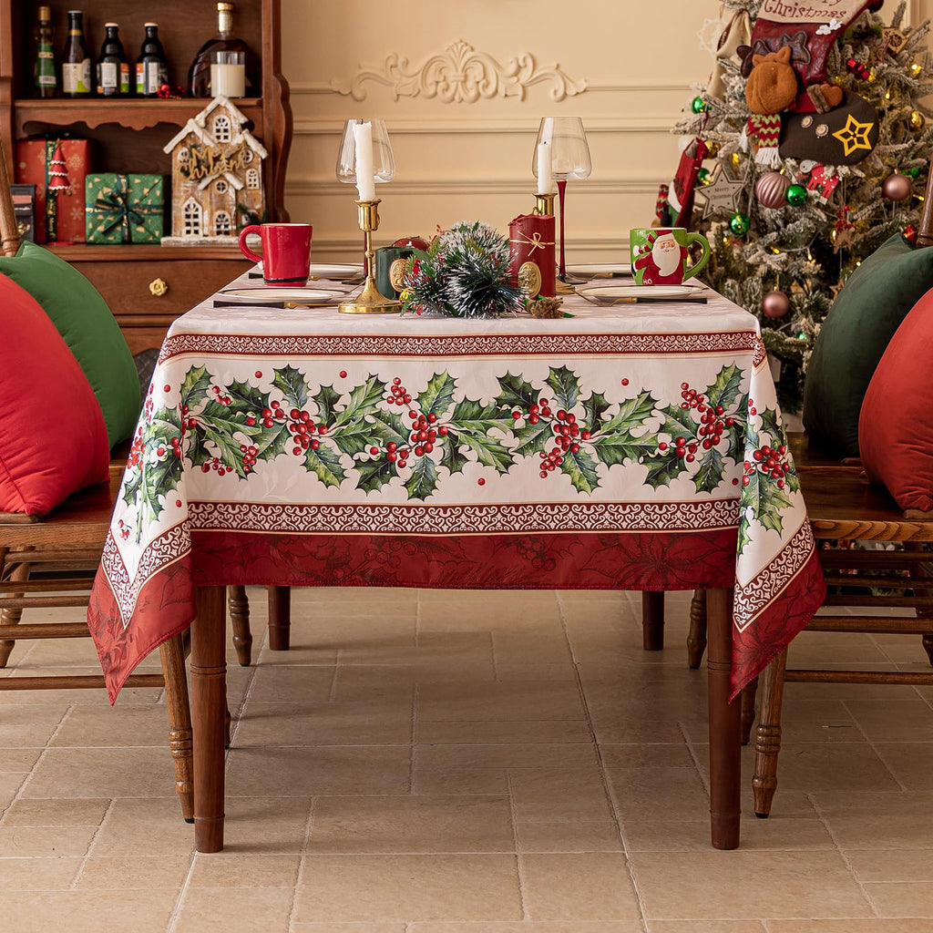Christmas Jacquard Rectangle Tablecloth, 60 x 102 Inch
