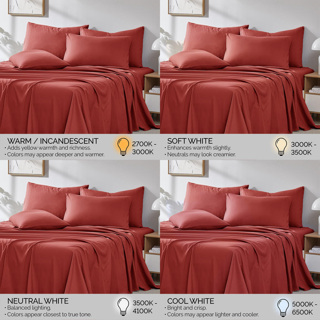 21 Inch Split King Sheets Set For Adjustable Bed 7 Piece Microfiber Marsala
