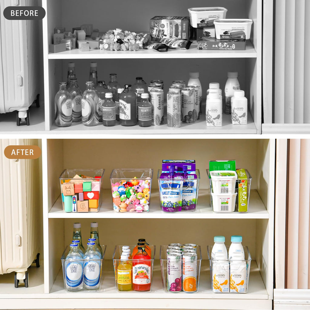 12 Pack Pantry Organization and Storage,Clear Plastic Storage Bins