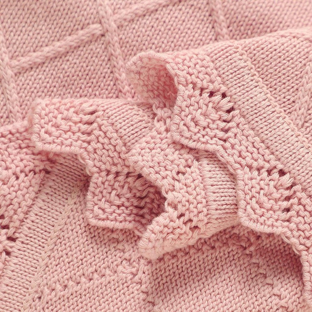 100% Organic Cotton Baby Blanket for Boys Girls, 31.5x40 Inches