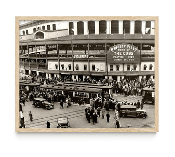 Historic Ballpark Framed Wall Vintage Chicago Stadium Photograph Classic Baseball Architecture Museum Style Display