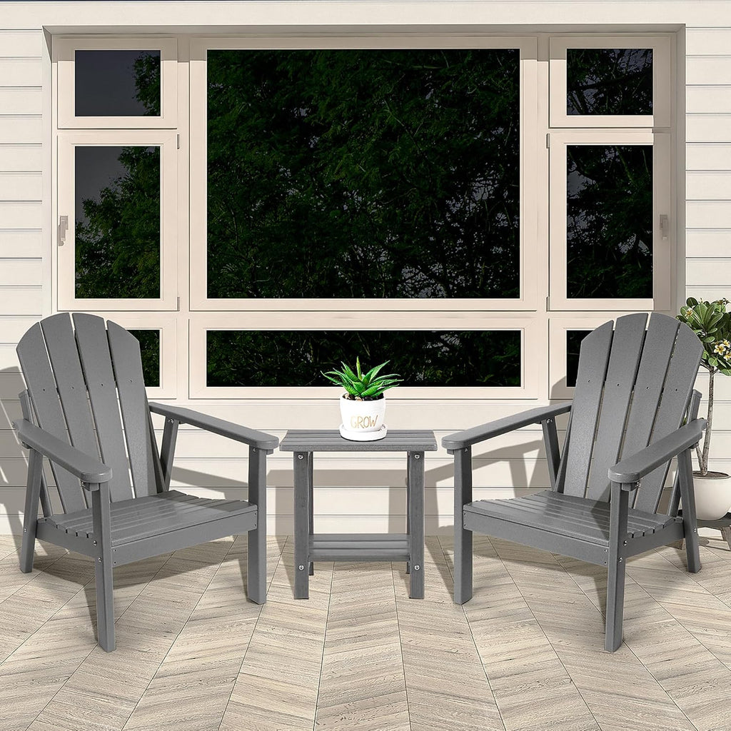 Adirondack Chair Set of 2, HDPE All Weather Adirondack Chairs, Fire Pit Chairs, Patio Chairs, Lawn Chairs. Perfect
