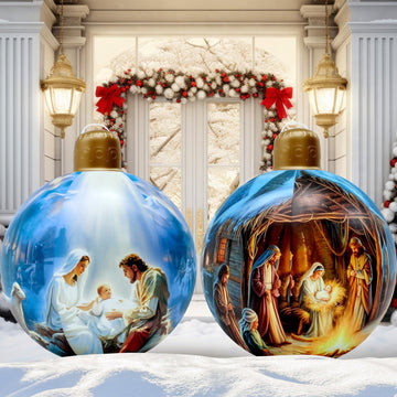 2 Pcs Giant Nativity Scene Inflatable Christmas Balls 24 Inch