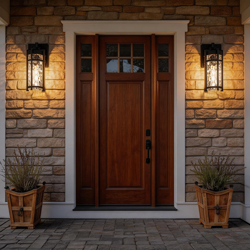 Outdoor Wall Light Fixtures, Waterproof Front Porch Light, Modern Exterior Lighting with E26 Socket, Wall Sconce