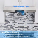 30 Inch Stainless Steel Wall Mount Range Hood 780 CFM 3 Speed Touch Control, LED Lights Convertible Ducted/Ductless