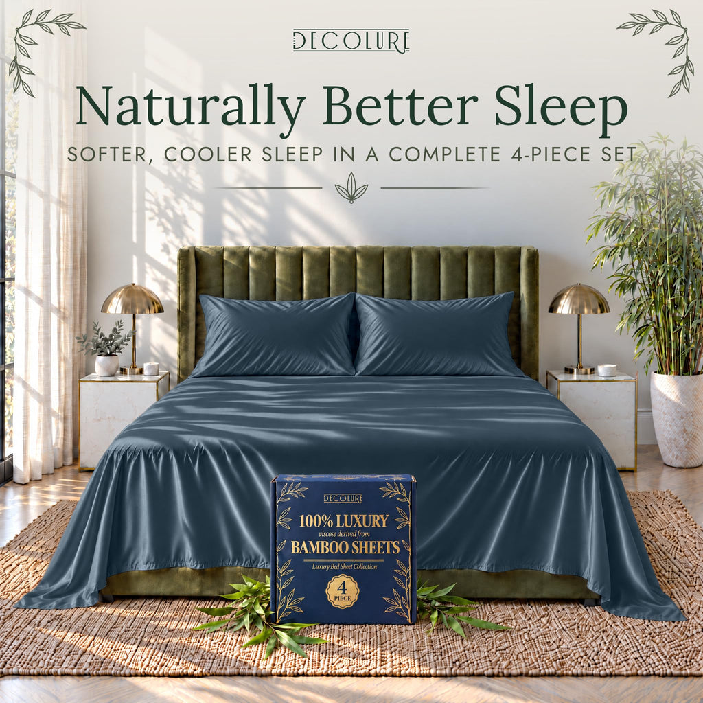 100% Viscose from Bamboo Sheets Twin Size | 3 Pc Cooling Bed Set