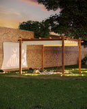 Patio Pergola, Outdoor Patio Gazebo with Retractable Sun Sha - Image 7