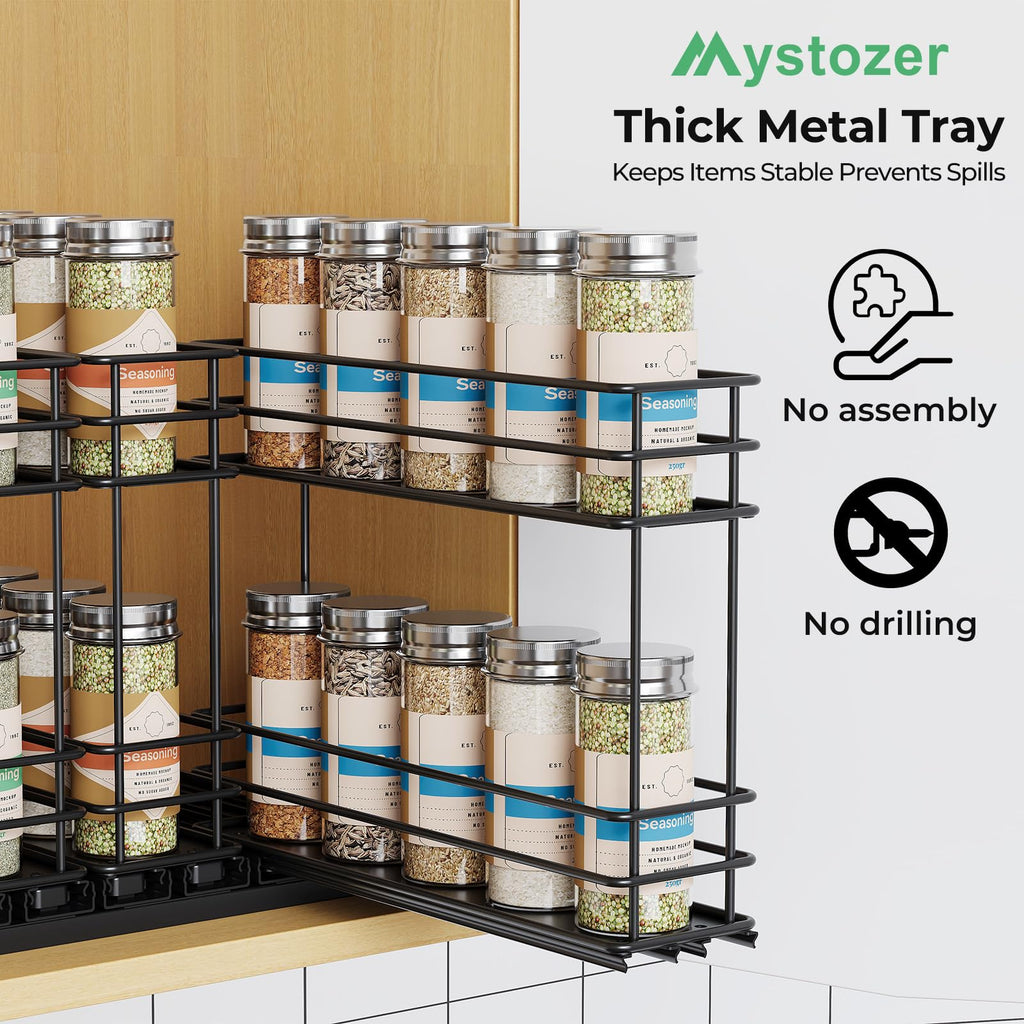 Pull Out Spice Rack Organizer for Cabinet, Slide Out Spice Racks