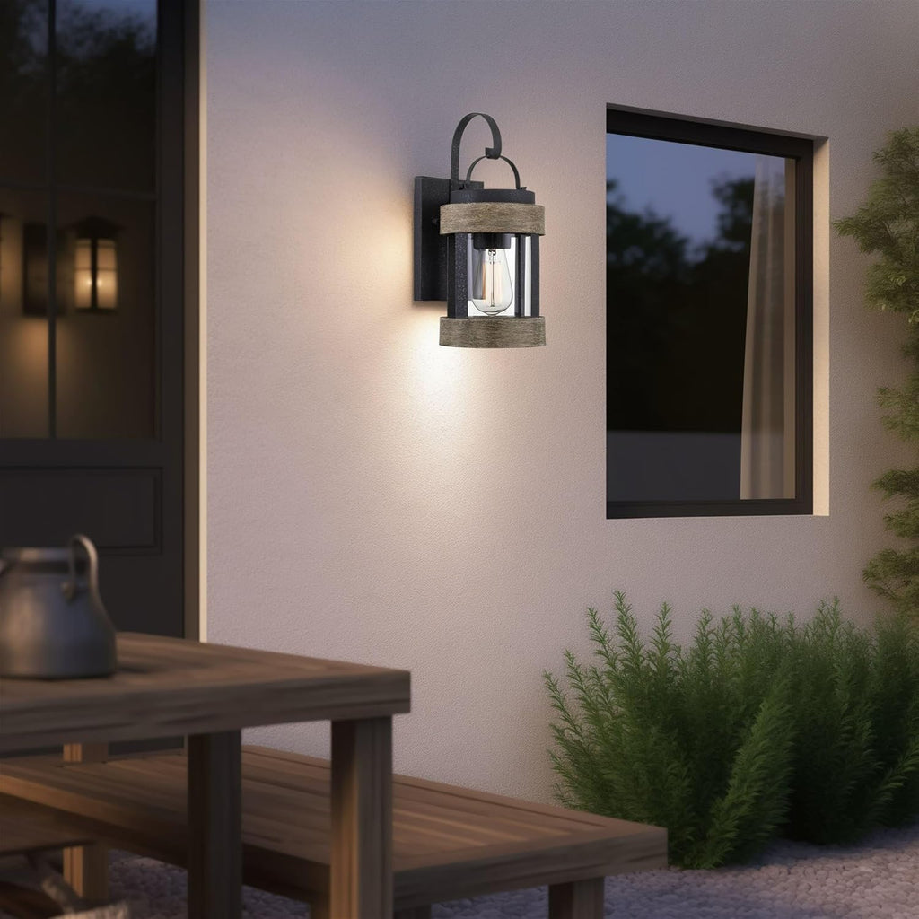 Rochester 14" Modern Farmhouse Outdoor Wall Lantern with Clear Glass Shade