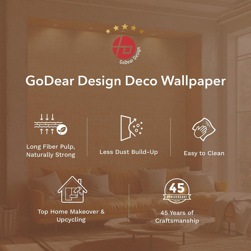Jute Grasscloth Wallpaper, Serene | Boho Woven Wall Covering , Non-Pasted Single Roll, 23" W x 96" L