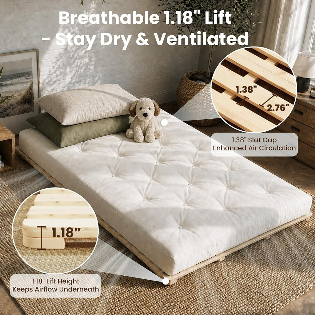 Floor Bed Frame, Foldable Tatami Bed Frame for Futon Mattress