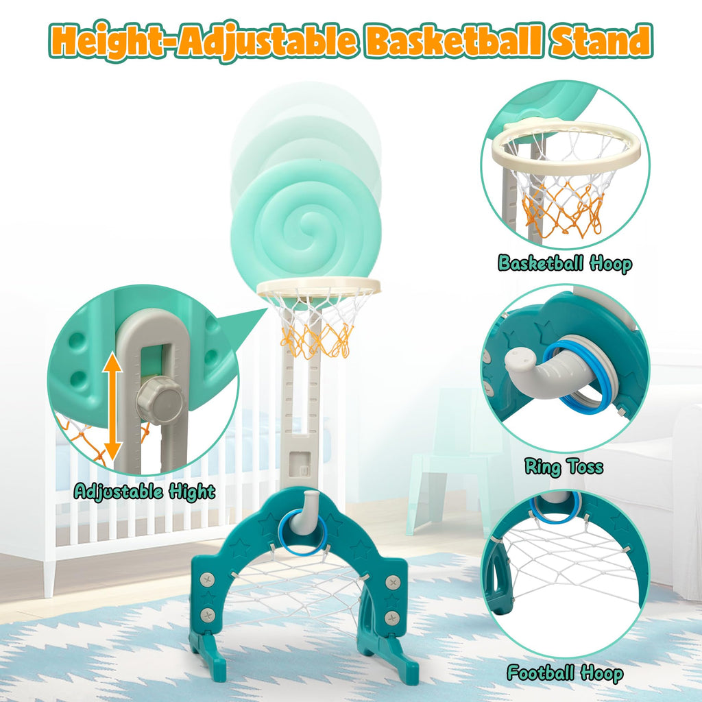 6 in 1 Toddler Slide and Swing Playset