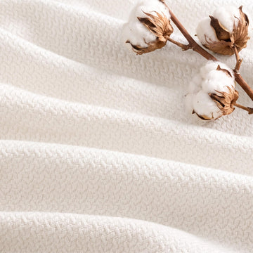 100% Egyptian Cotton Summer Blanket Full Queen Size, White